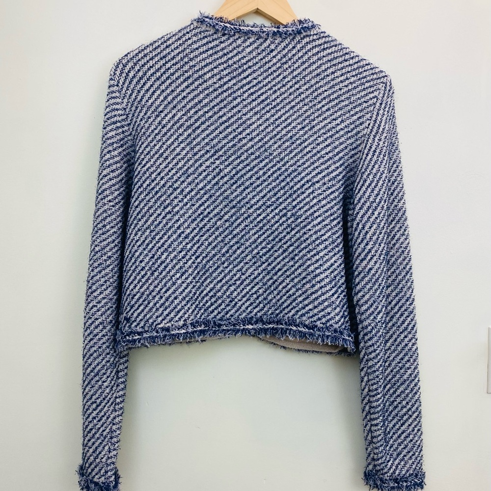J.Crew Collection Cropped Lady Jacket in Textured Cotton Sz Small - Picture 7 of 9